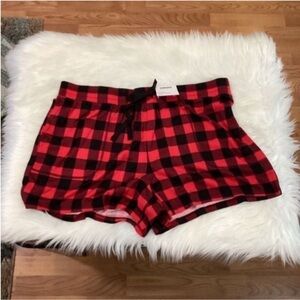 Sonoma sleep shorts Woman’s size XXL black and red Buffalo plaid mid rise